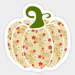 Boho Floral Pumpkin Sticker